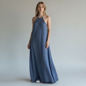 FARORO Women’s Large Navy Blue TEACHER’S Maxi Dress ⭐️